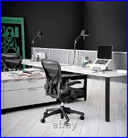 Herman Miller Aeron Chair Highly Adjustable PostureFit Lumbar Support Black