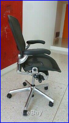 Herman Miller Aeron Chair Polished Aluminum Size C Tilt Adjustmant Plus Xtras