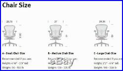 Herman Miller Aeron Chair Reinforced SEAT Graphite Size C Large Wave NEW #25