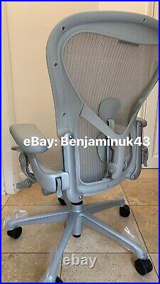 Herman Miller Aeron Chair Remastered 2021 Size B Mineral Grey Fully Loaded