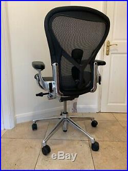 Herman Miller Aeron Chair Size B 2017 Model Remastered RRP £1300 CHROME