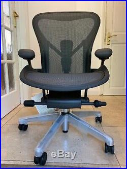 Herman Miller Aeron Chair Size B 2018 Model Remastered New RRP £1300 CHROME