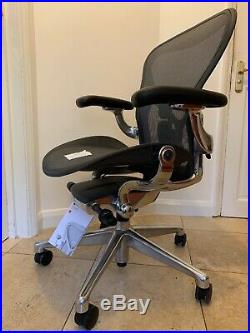 Herman Miller Aeron Chair Size B 2019 Model Remastered RRP £1300 CHROME