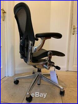 Herman Miller Aeron Chair Size B 2019 Model Remastered RRP £1300 CHROME