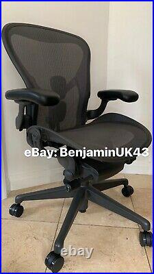Herman Miller Aeron Chair Size B 2020 Remastered Fully Loaded Graphite