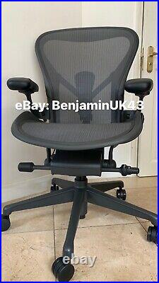 Herman Miller Aeron Chair Size B 2020 Remastered Fully Loaded Graphite