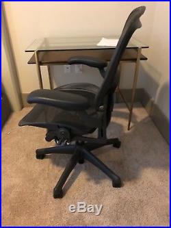 Herman Miller Aeron Chair, Size B, Black Seat and Hardware, Fully Adjustable