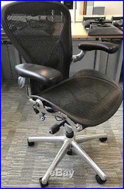Herman Miller Aeron Chair Size B Chrome Posture Fit With Free Delivery Uk