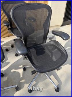 Herman Miller Aeron Chair Size B LOT OF 8 Polished Aluminum Base