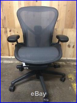 Herman Miller Aeron Chair Size B Medium Fully Adjustable Graphite Remastered New