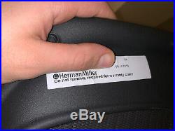 Herman Miller Aeron Chair Size B Remastered Posture Fit 2018 Excellent Condition