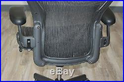 Herman Miller Aeron Chair Size B in Carbon Pellicle Classic on a Graphite Base