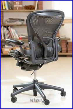 Herman Miller Aeron Chair Size B with Posture-Fit in Black