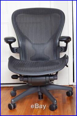 Herman Miller Aeron Chair Size C Fully Loaded Posture Fit Leather Arm Rests