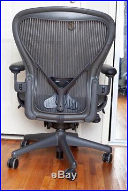 Herman Miller Aeron Chair Size C Fully Loaded Posture Fit Leather Arm Rests