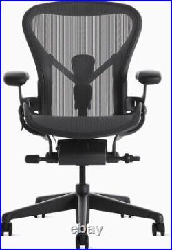Herman Miller Aeron Chair Size C Graphite Posture Fit S- Fully Loaded