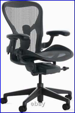 Herman Miller Aeron Chair Size C Graphite Posture Fit S- Fully Loaded