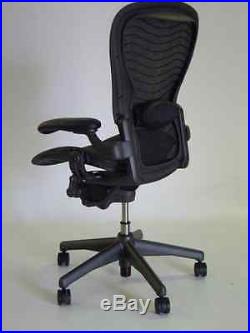 Herman Miller Aeron Chair Size C Leather Arm Rests Carbon Color Pellicle Waves