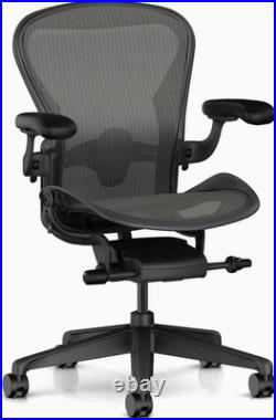 Herman Miller Aeron Chair Size a Graphite Fully Loaded Adjustable Arm Height T