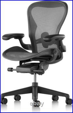 Herman Miller Aeron Chair Size a Graphite Fully Loaded Adjustable Arm Height T