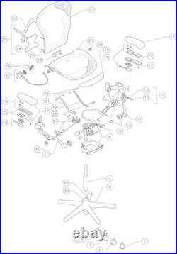 Herman Miller Aeron Chair Swing Arm Left & Right Set Fixed Armrest Pads included