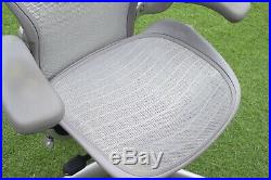 Herman Miller Aeron Chair Titanium Size B + Lumber Support Posture Fit Clean