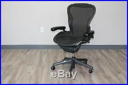 Herman Miller Aeron Chair in Size B in Carbon Pellicle Classic on Graphite