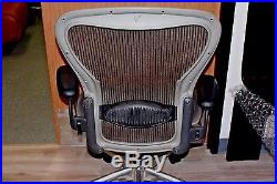 Herman Miller Aeron Chair in Size C on Graphite/Titanium Frame in Brownstone
