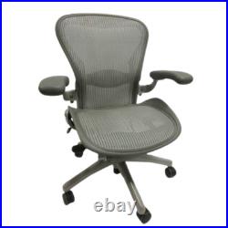 Herman Miller Aeron Chair with Lumbar Pad, Size B, in Titanium