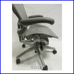 Herman Miller Aeron Chair with Lumbar Pad, Size B, in Titanium