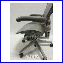 Herman Miller Aeron Chair with Lumbar Pad, Size B, in Titanium