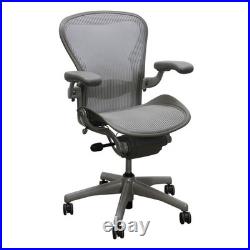 Herman Miller Aeron Classic Chair Size B Adjustable Armrests and Lumbar Zinc