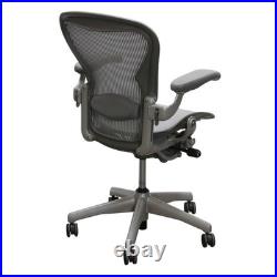 Herman Miller Aeron Classic Chair Size B Adjustable Armrests and Lumbar Zinc