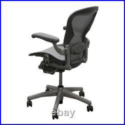 Herman Miller Aeron Classic Chair Size B Adjustable Armrests and Lumbar Zinc