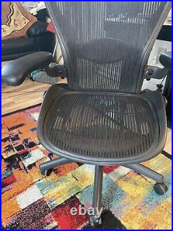 Herman Miller Aeron Classic Graphite Ergonomic Chair Size B fully loaded