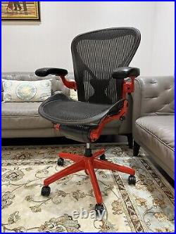 Herman Miller Aeron Classic In Lipstick-Red Color With Posture-Fit Lumbar