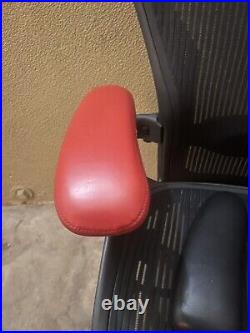 Herman Miller Aeron Classic Leather Arm Pad replacements On Red