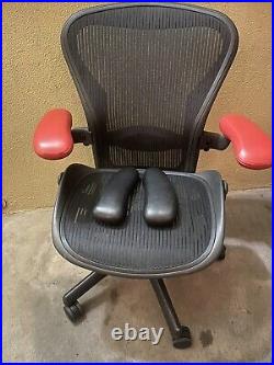 Herman Miller Aeron Classic Leather Arm Pad replacements On Red