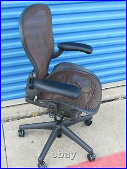 Herman Miller Aeron Copper Brown Black Office Chair AE123AWB BK 3D08 Pneumatic