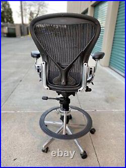Herman Miller Aeron Drafting Chair/ Stool Size B Fully Loaded Posture Fit Kit