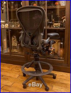 Herman Miller Aeron Drafting Stool Directors Chair Size C Upgraded LUMBAR