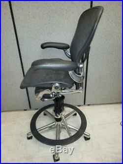 Herman Miller Aeron Drafting Stool With Posture-Fit And Chrome