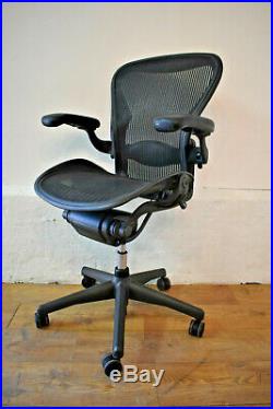 Herman Miller Aeron Ergonomic Office Swivel Chair Size B Lumbar + Front Tilt