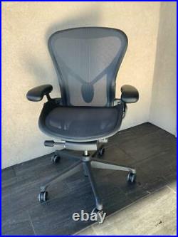 Herman Miller Aeron Fully Loaded Black Mesh Chair Size B Looks New