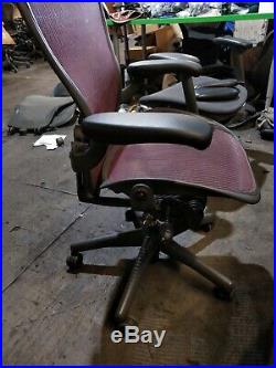 Herman Miller Aeron Mesh Desk Chair Large C fully adjustable lumbar Red mesh