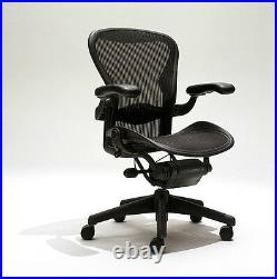 Herman Miller Aeron Mesh Desk Chair Large C fully adjustable lumbar black mesh