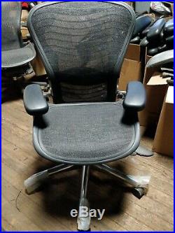 Herman Miller Aeron Mesh Desk Chair Medium Sz B fully adjust lumbar chrome NEW