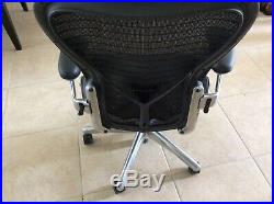 Herman Miller Aeron Mesh Desk Chair Medium Sz B polished aluminum local P/u
