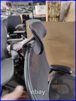 Herman Miller Aeron Mesh Desk Chair Size C fully adj lumbar black mesh Headrest