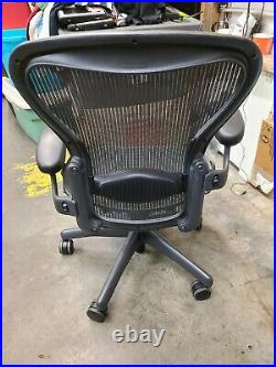 Herman Miller Aeron Mesh Office Chair Charcoal Black AdJbl lumbar sz B